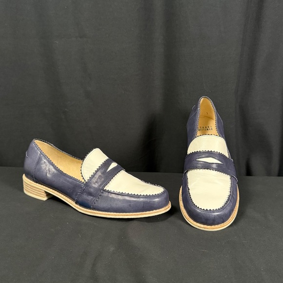 Stuart Weitzman Shoes - Vintage Stuart Weitzman Spectator Penny Loafers Two Tone Leather Spain Women 9 M